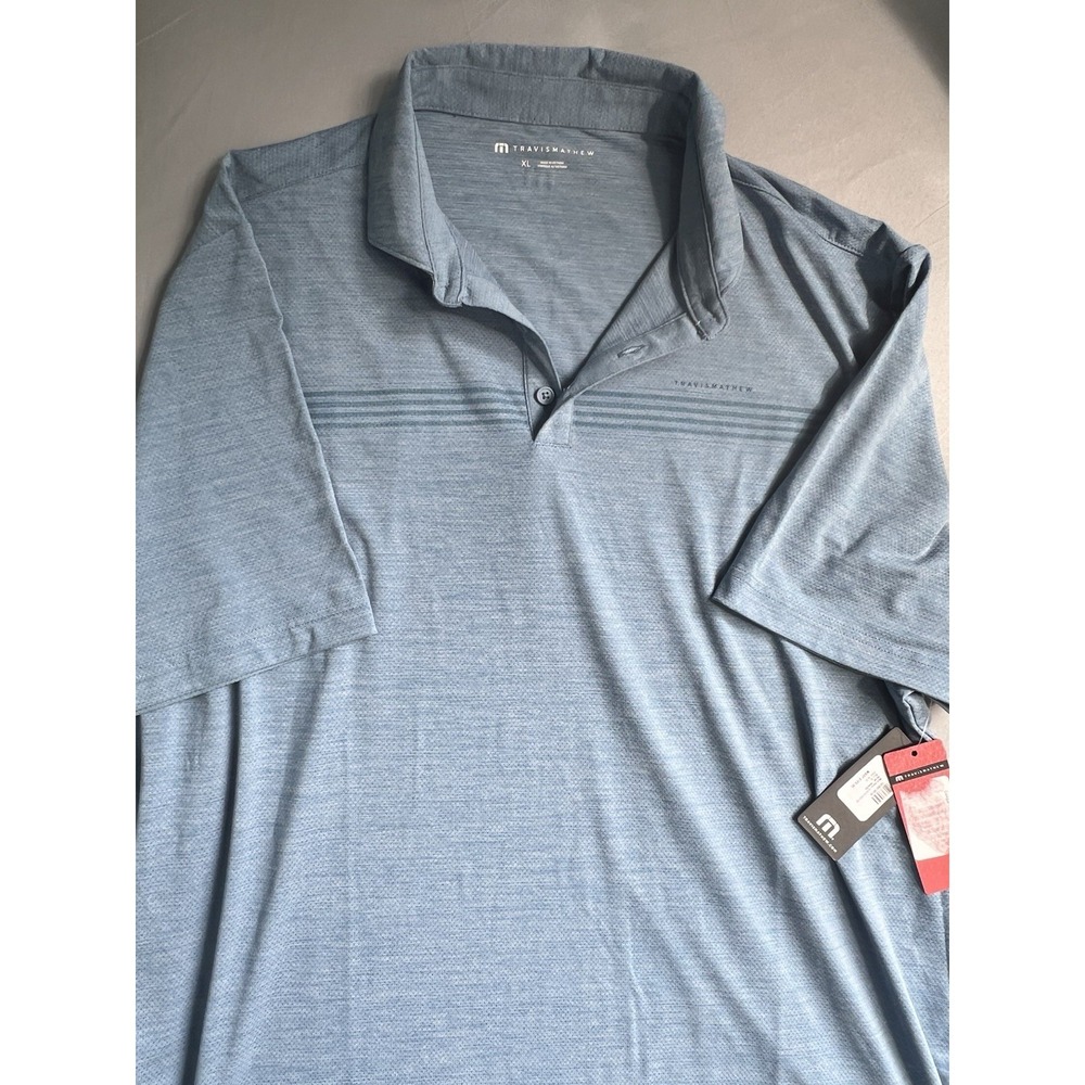 NWT Travis Mathew Heater Pro Cs Golf Polo Shirt Blue XL